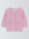 John Lewis Baby Cotton Cardigan, Pink