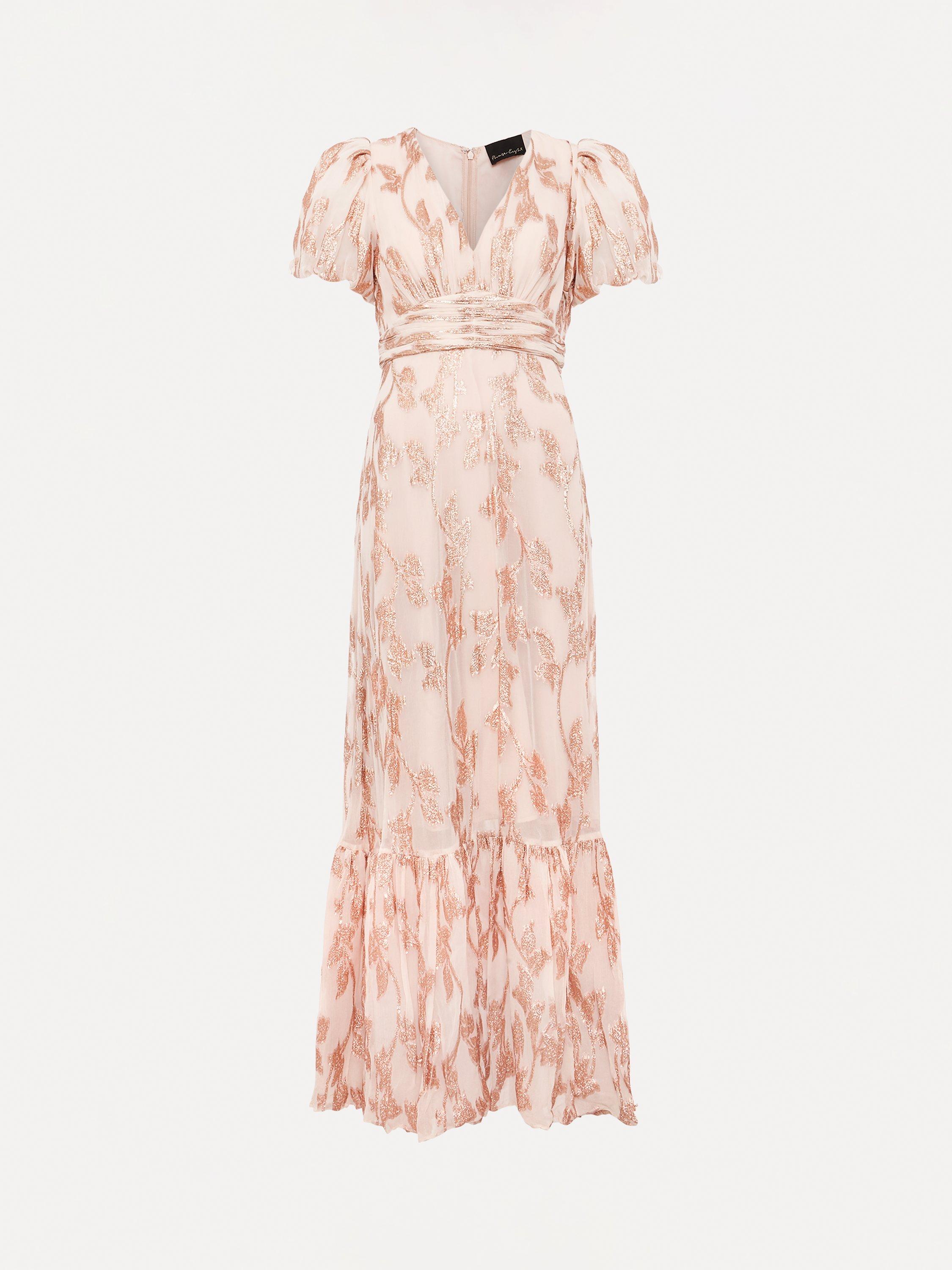Product image 5 of 9, which shows Phase Eight Genette Maxi Dress, Pale Pink, 16