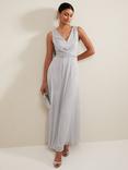 Phase Eight Collection 8 Artemis Shimmer Maxi Dress, Silver