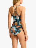 Seafolly Spring Festival Wrap Front Tankini Top, True Navy