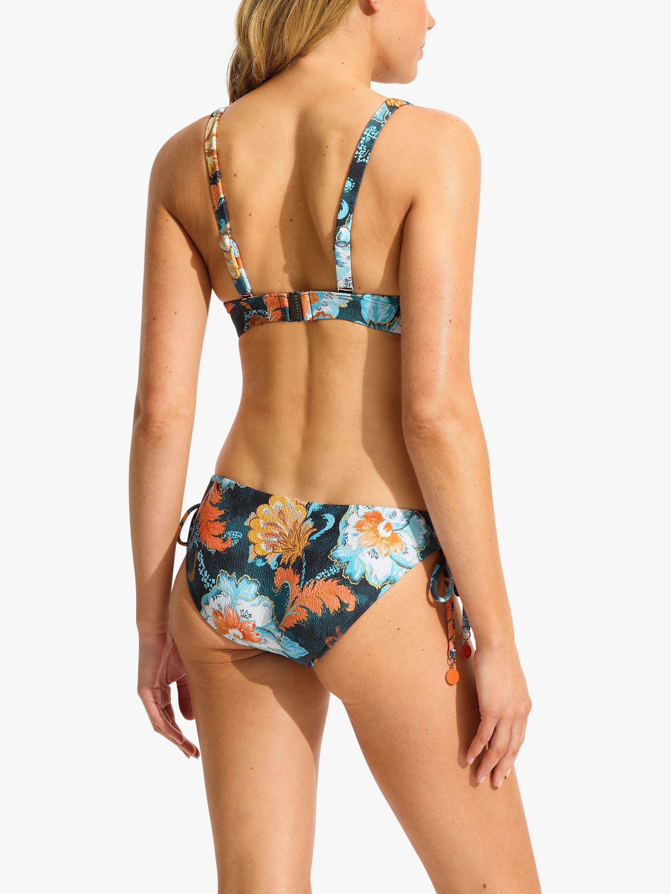 Product image 2 of 4, which shows Seafolly Spring Festival Tie Side Bikini Bottoms, True Navy, 16