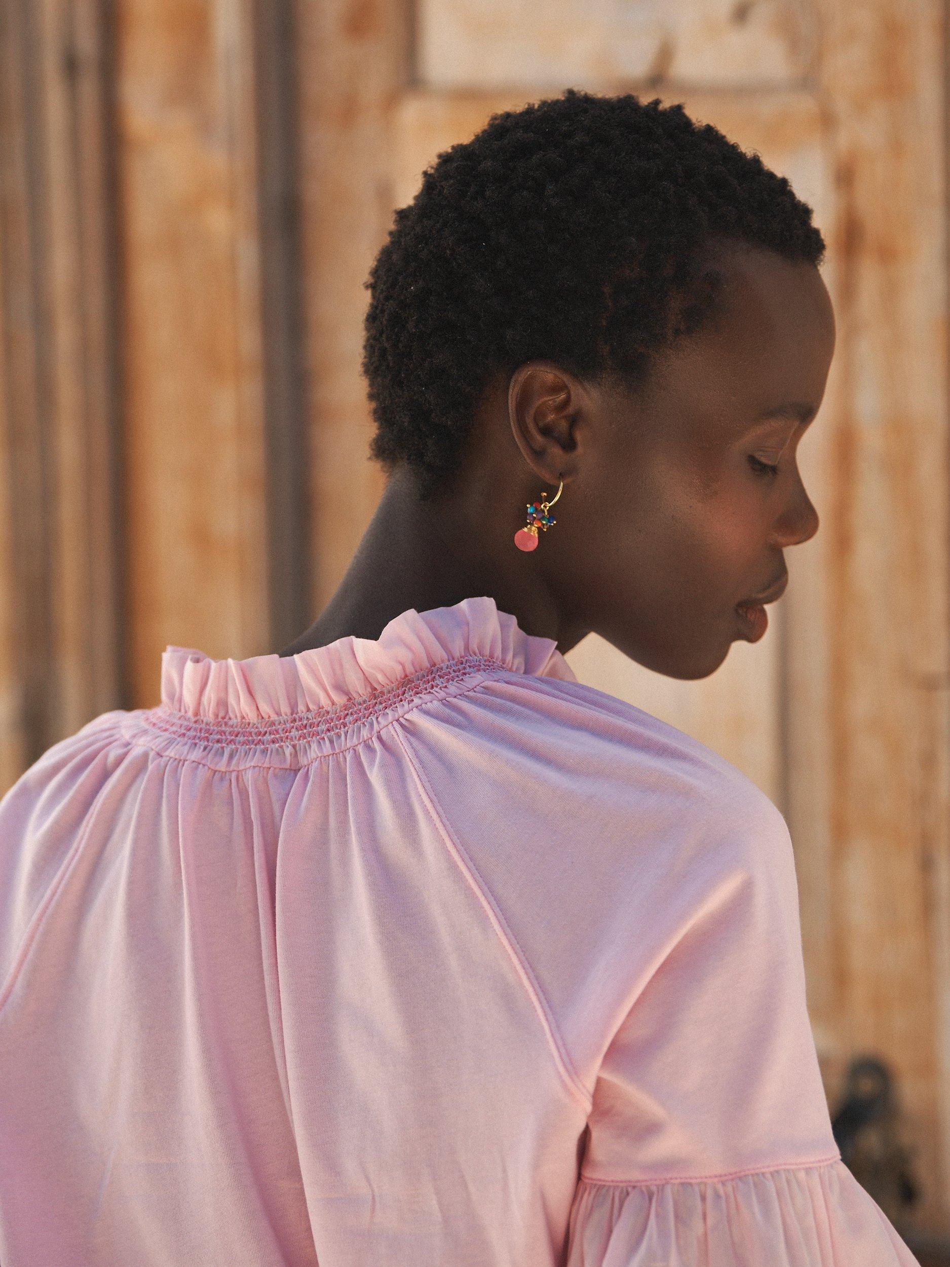 Product image 5 of 8, which shows NRBY Esther Cotton Oversized Shirt, Pink, XS