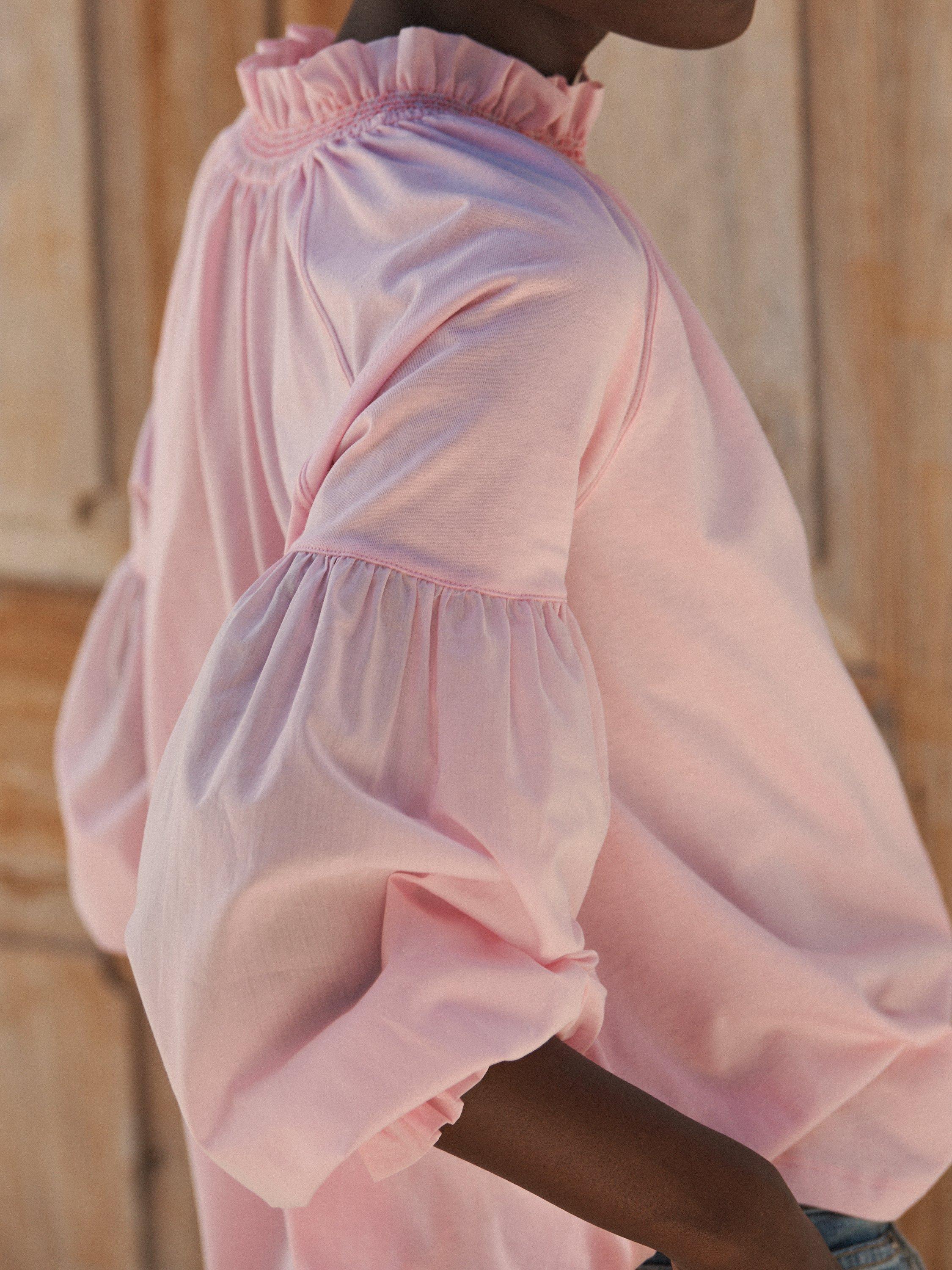 Product image 6 of 8, which shows NRBY Esther Cotton Oversized Shirt, Pink, XS