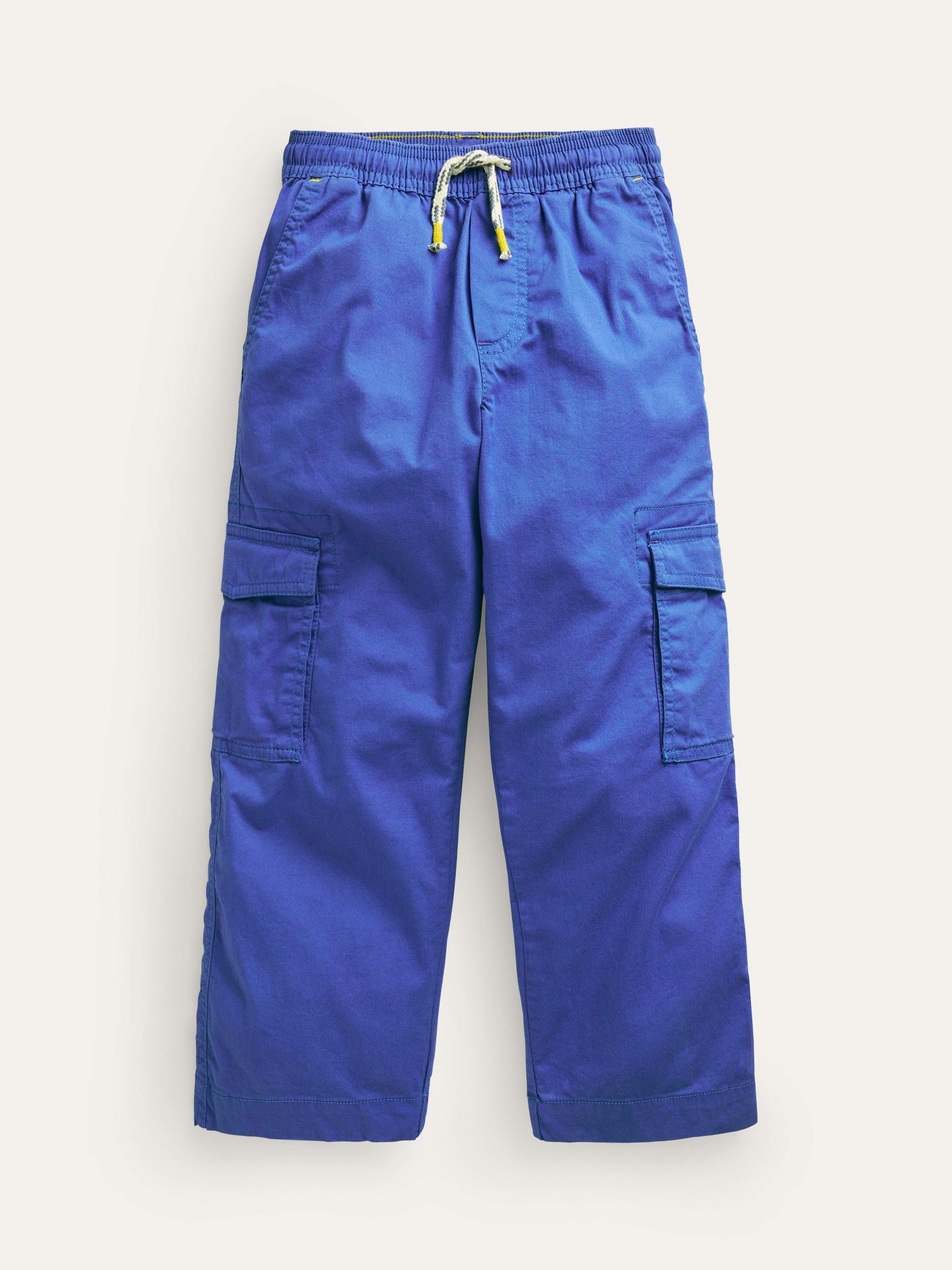 Mini Boden Kids' Straight Leg Cargo Trousers, Blue Heron