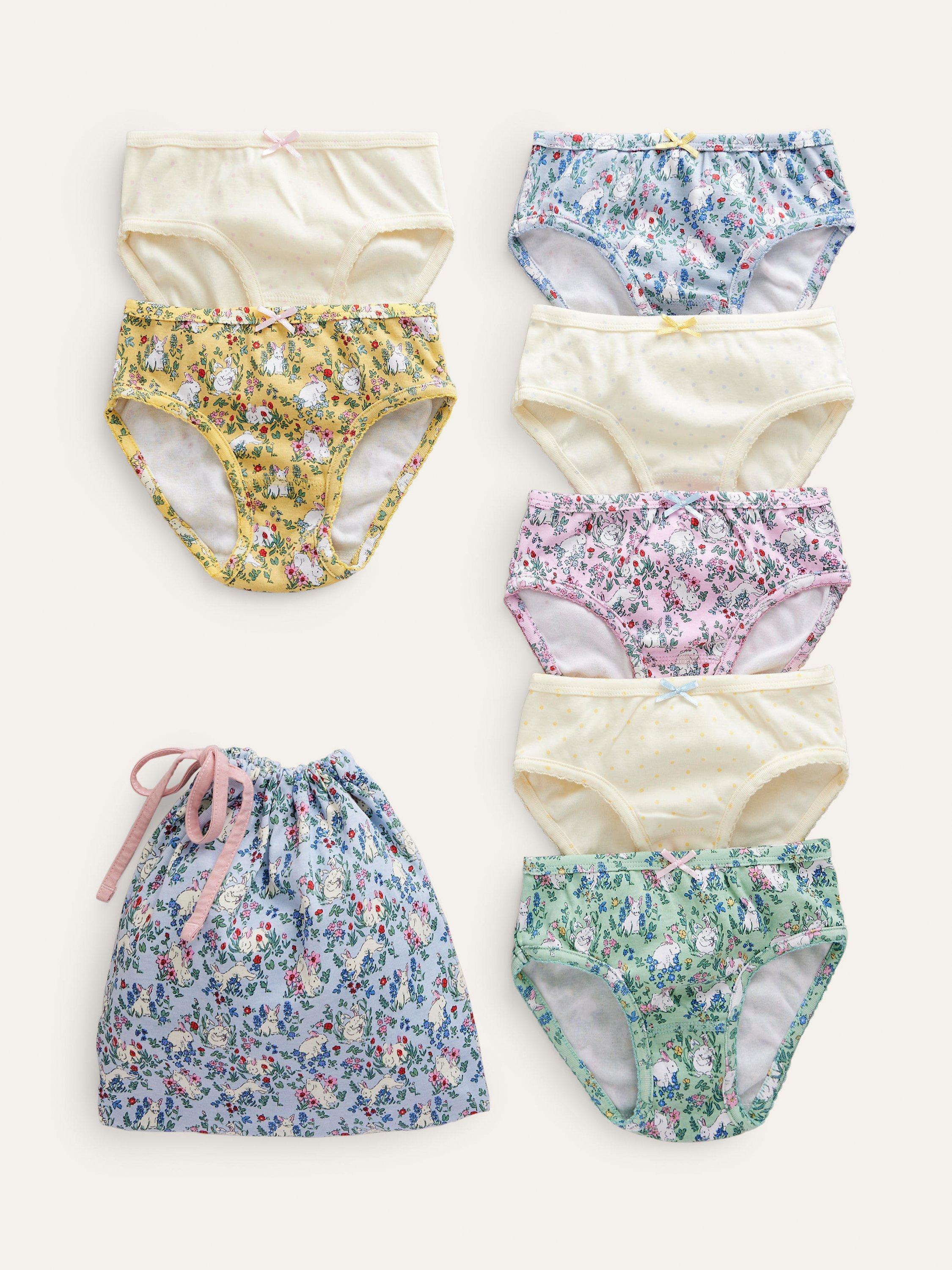 Mini Boden Kids' Spring Bunnies Print Pants, Pack Of 7, Multi