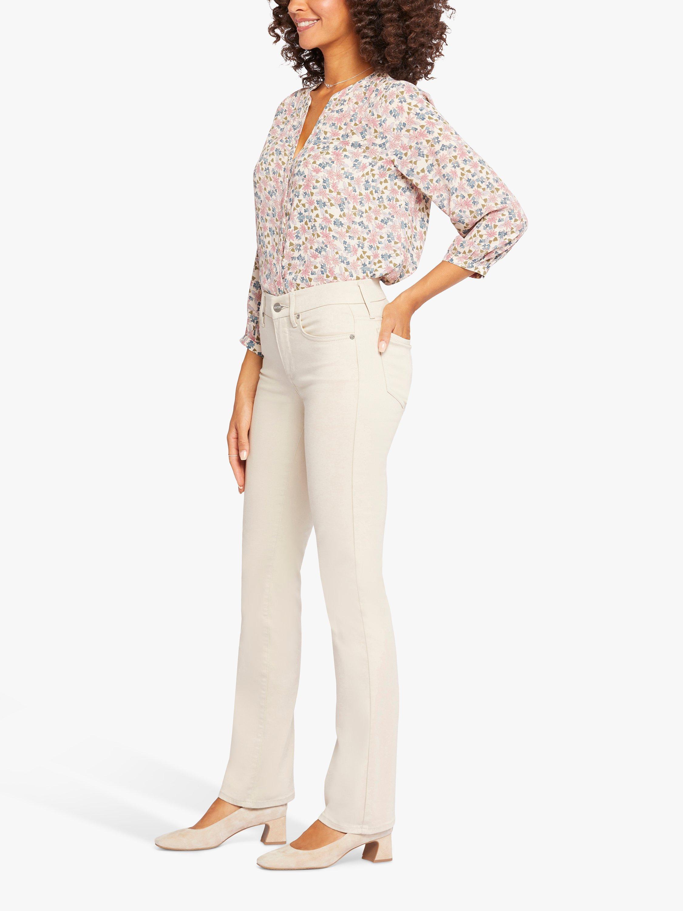 NYDJ Waist-Match Marilyn Straight Jeans, Feather, XS