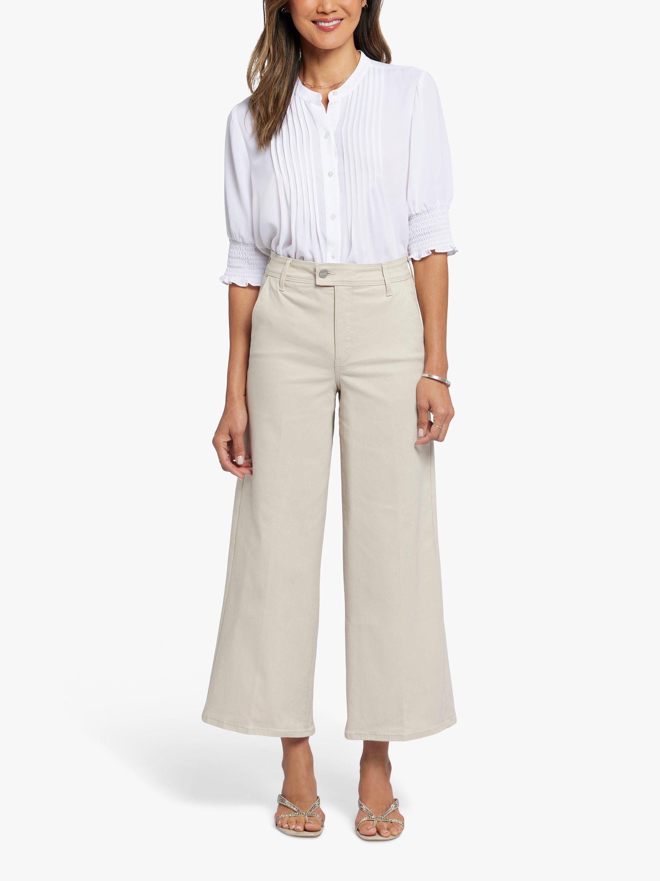 NYDJ Mona High Rise Wide Leg Ankle Jeans, Feather
