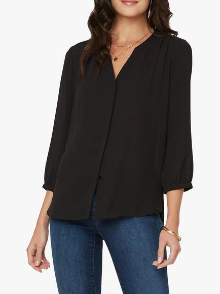 NYDJ Pintuck Blouse, Black