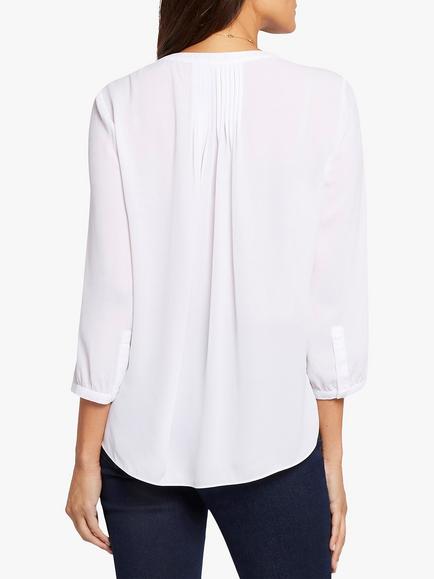 NYDJ Pintuck Blouse - view 2, Optic White