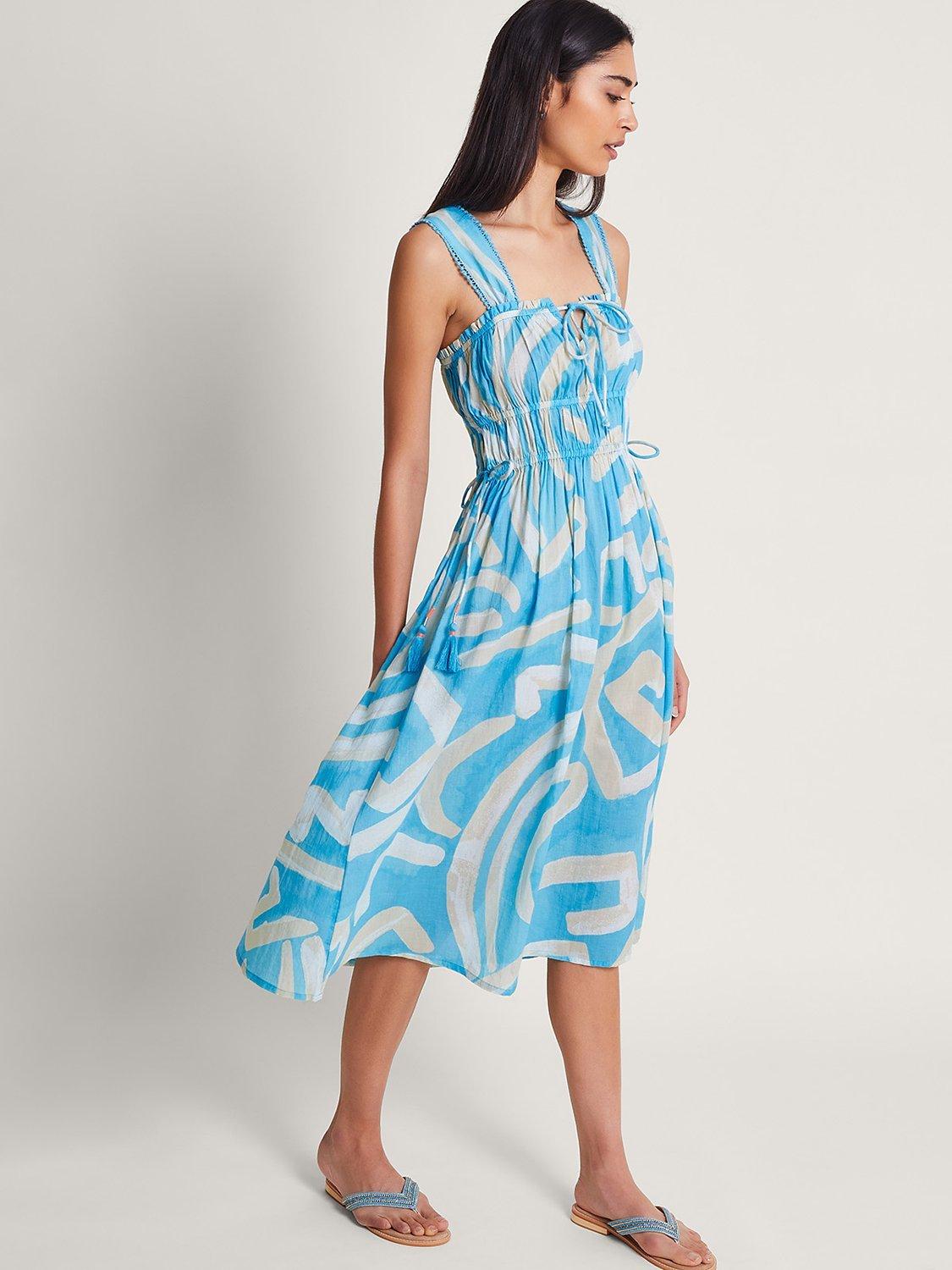 Monsoon Demi Abstract Sundress Blue