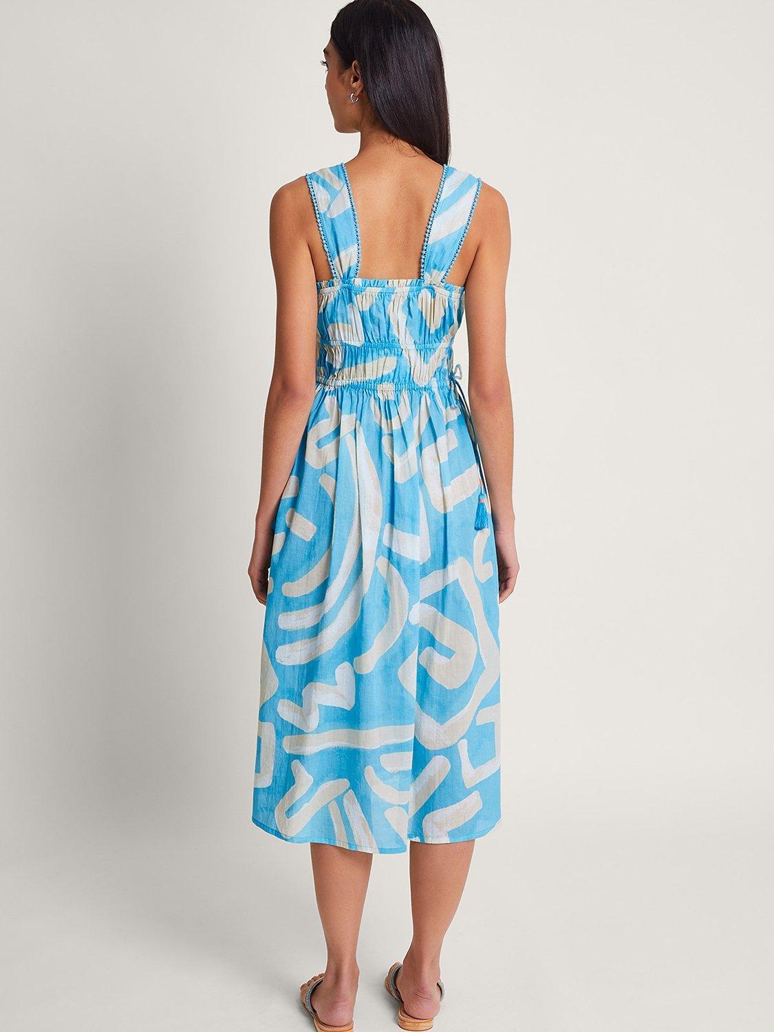 Monsoon Demi Abstract Sundress, Blue, M