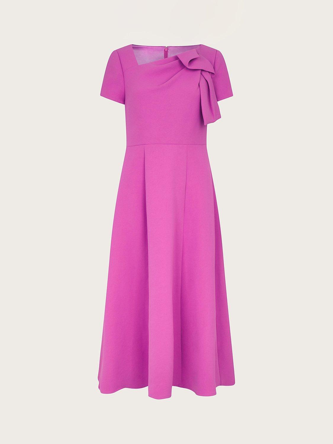 Monsoon Poppy Midi Dress, Pink, 12