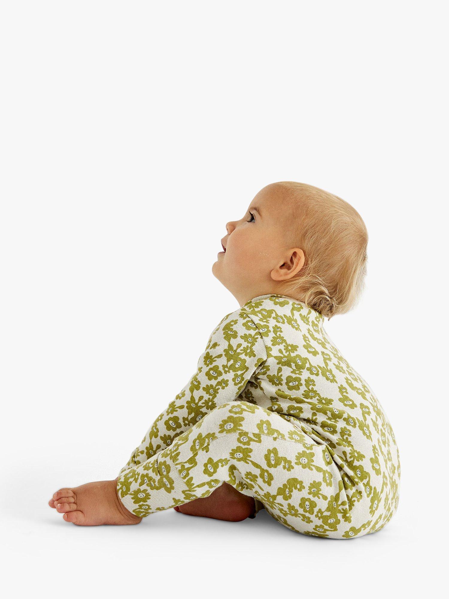 Claude & Co Baby Organic Cotton Blend Smiley Splodge Onesie, Green/Multi