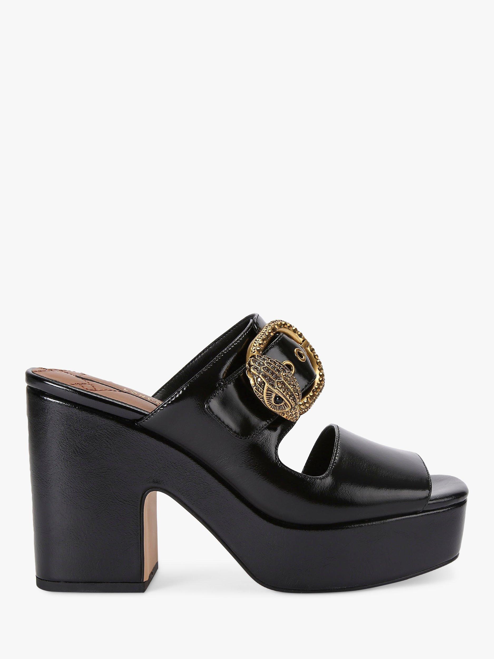 Kurt Geiger London Mayfair Patent Leather Platform Sandals, Black