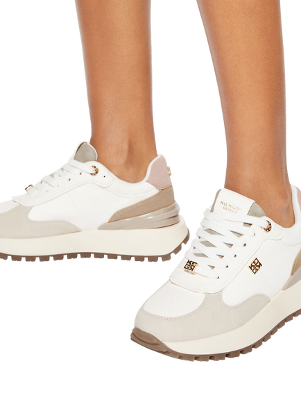 KG Kurt Geiger Louisa Lace Up Trainers - view 2, White/Multi