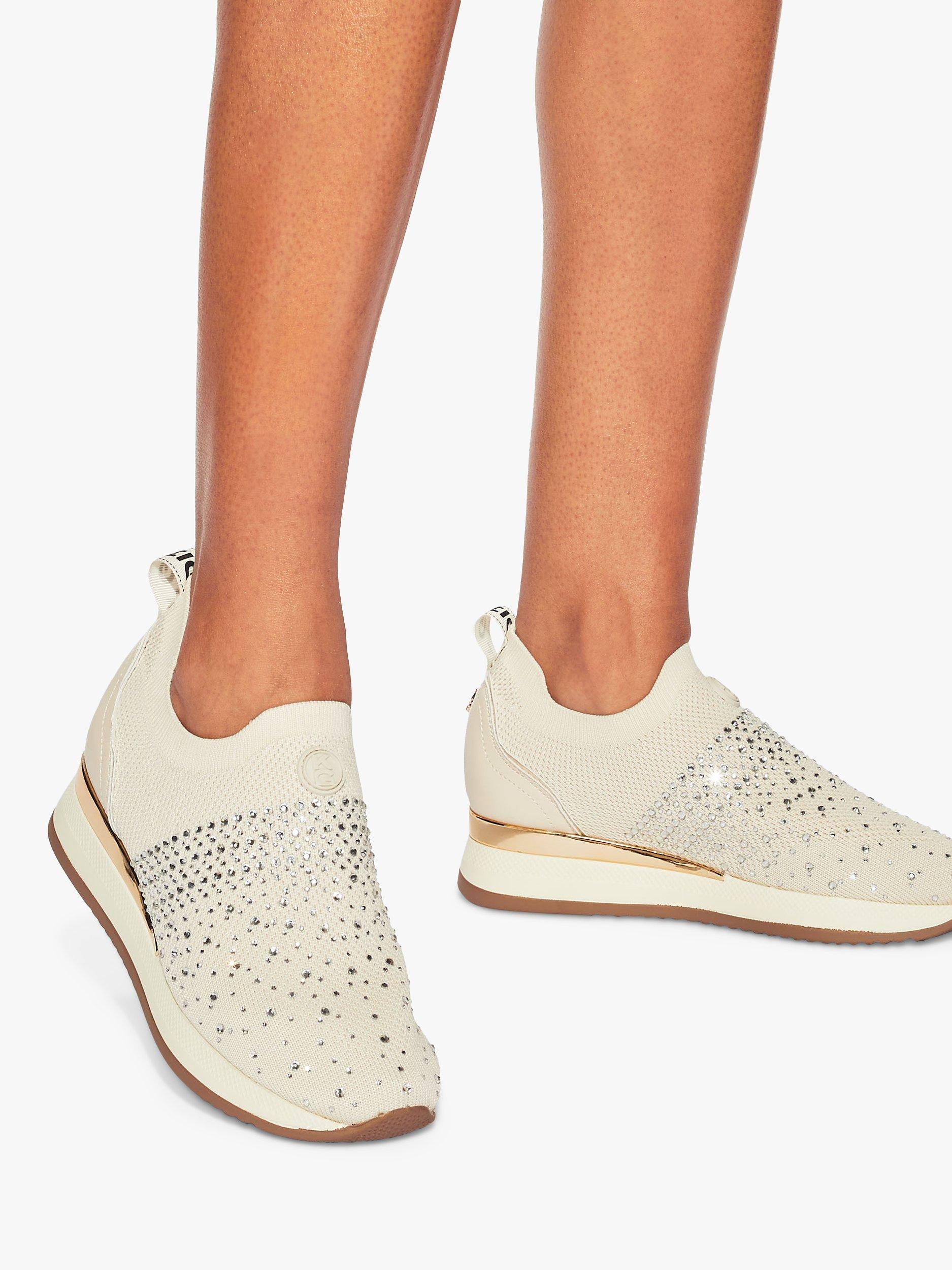 Product image 2 of 5, which shows KG Kurt Geiger Lara Embellished Trainers, Natural Putty, 3