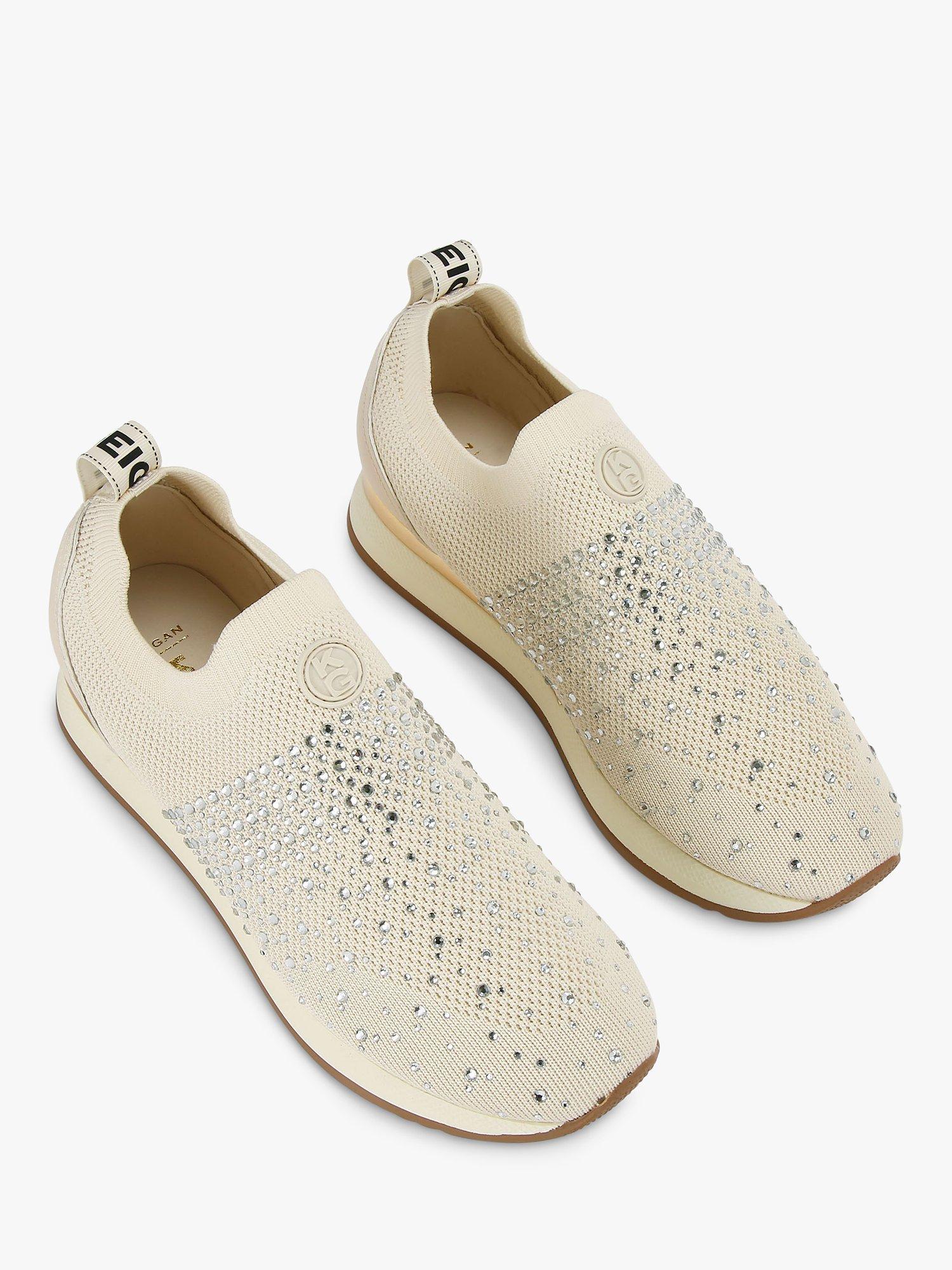 Product image 3 of 5, which shows KG Kurt Geiger Lara Embellished Trainers, Natural Putty, 3