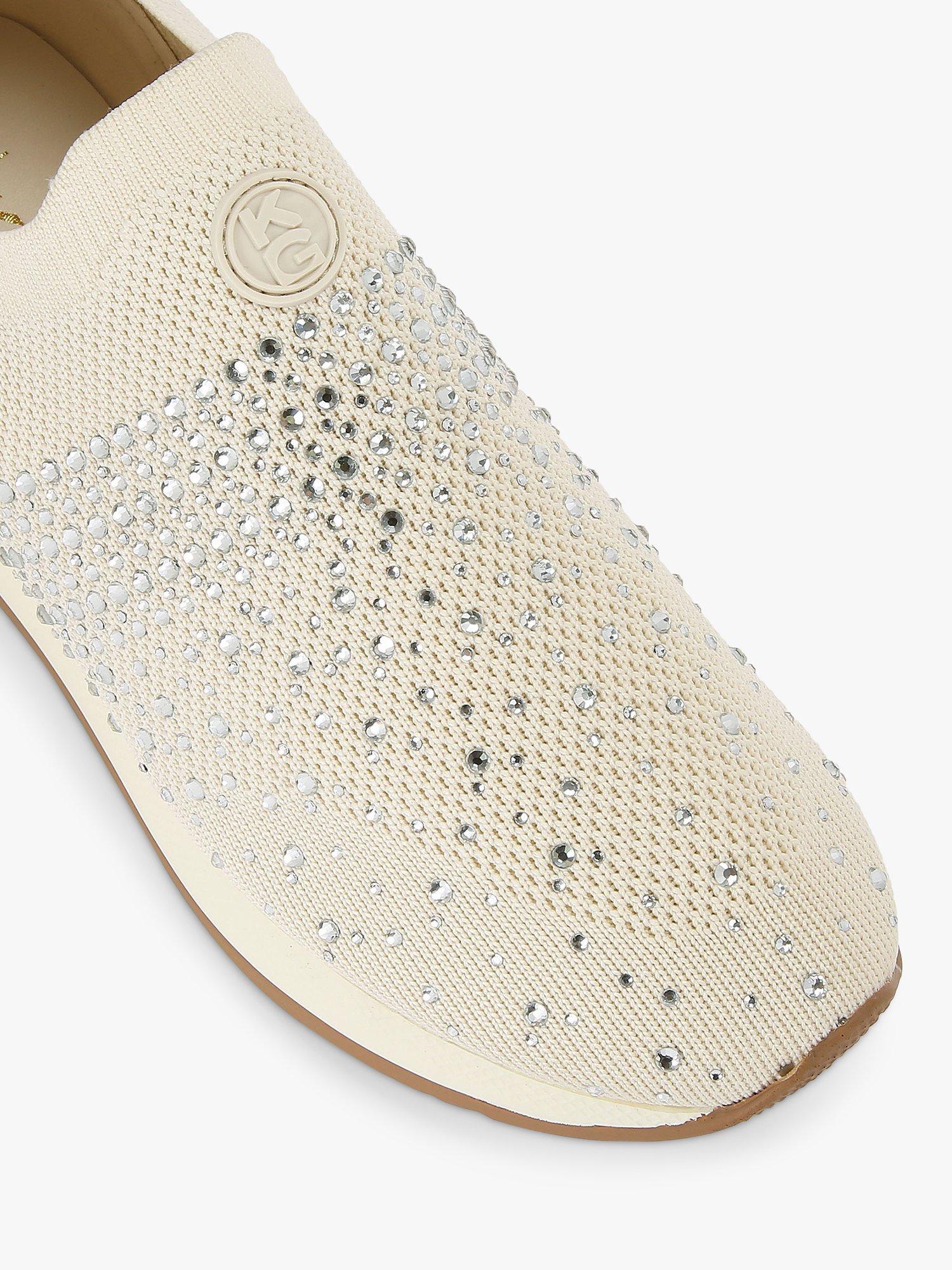 Product image 5 of 5, which shows KG Kurt Geiger Lara Embellished Trainers, Natural Putty, 3