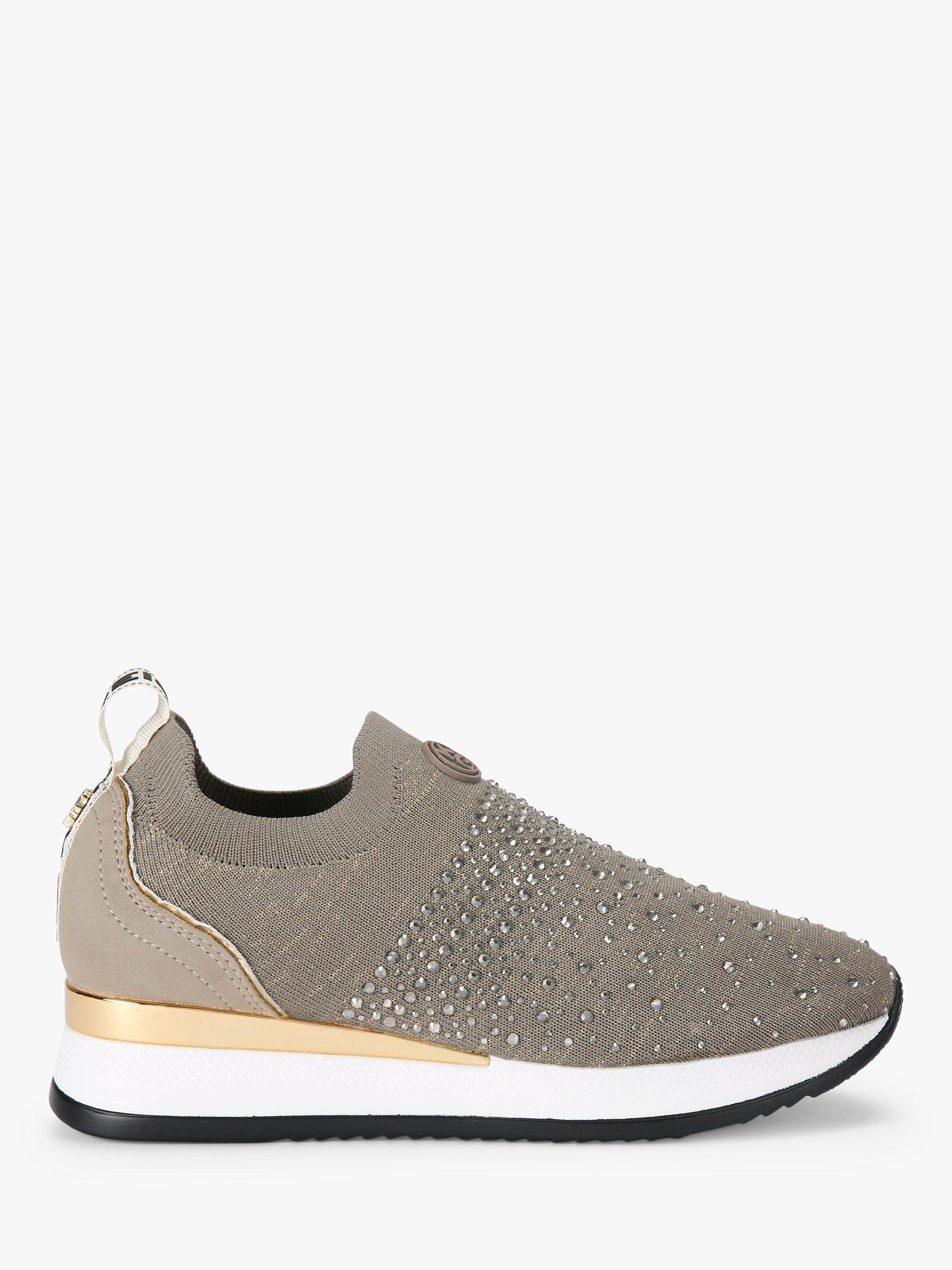 Product image 1 of 5, which shows KG Kurt Geiger Lara Embellished Trainers, Gold, 5