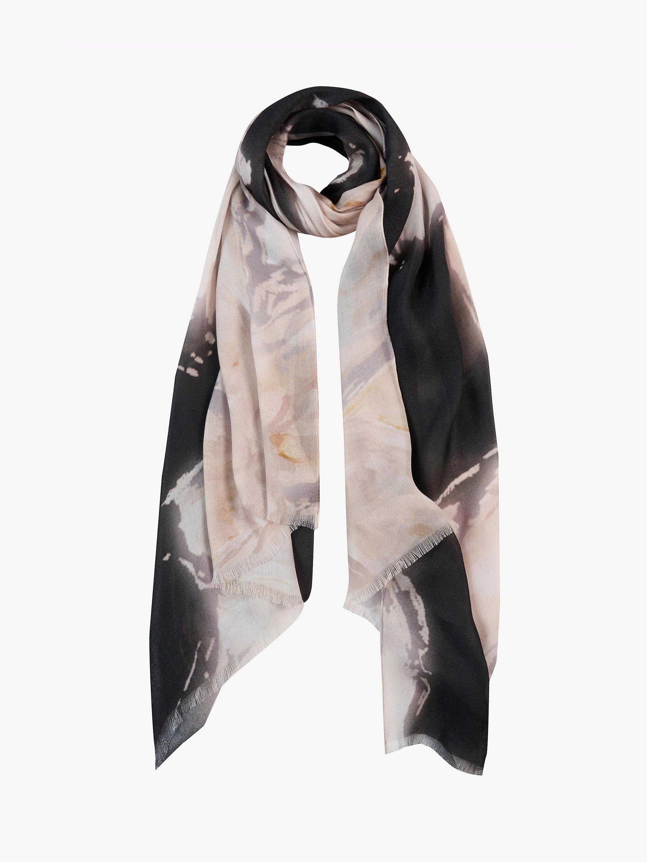 Tutti Co Rest Watercolour Floral Scarf Black White Blush