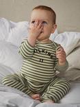Claude & Co Baby Organic Cotton Blend Milking It Stripe Sleepsuit, Multi