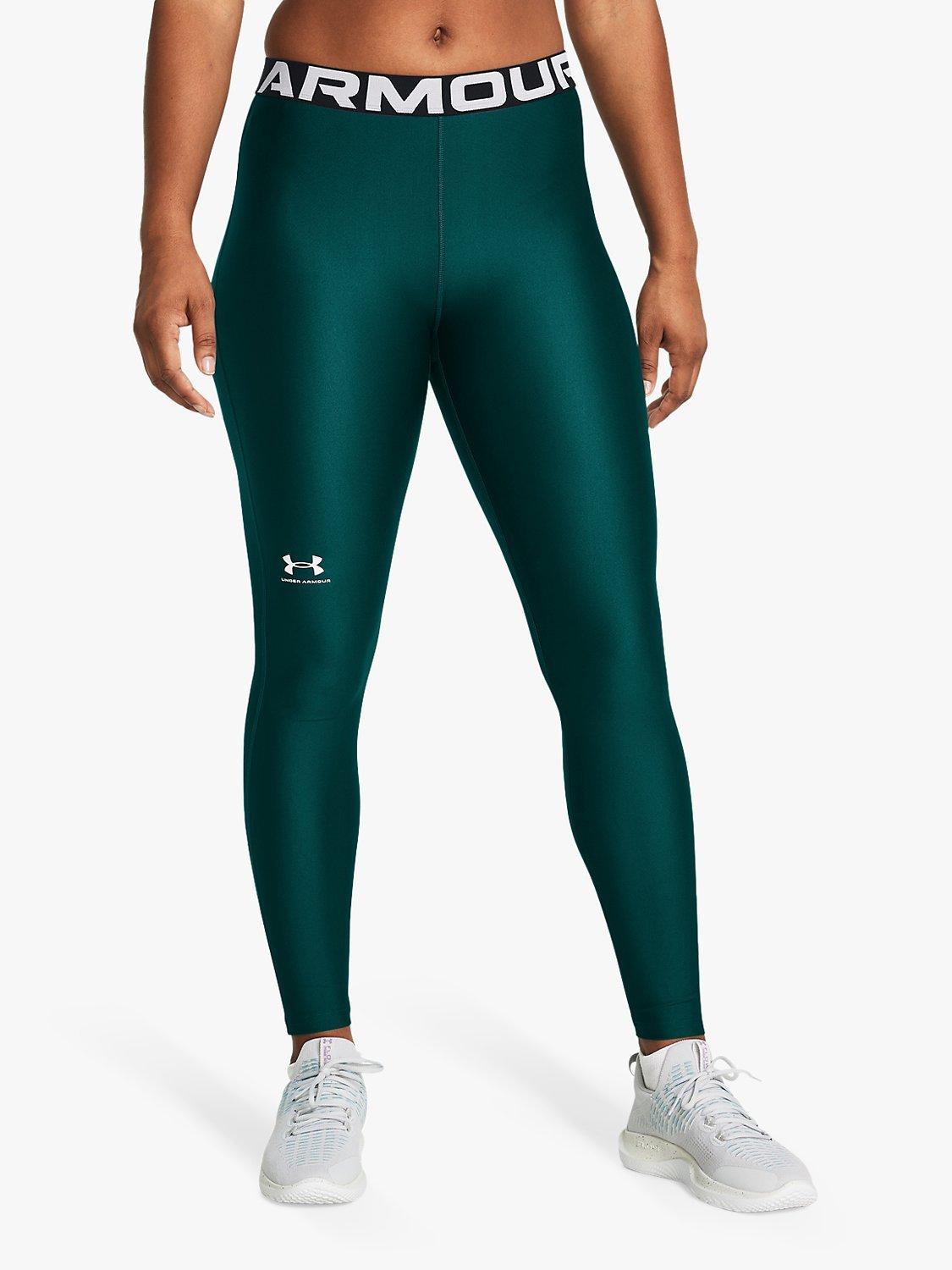 Under Armour HeatGear Gym Leggings, Hydro Teal /White