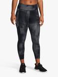 Under Armour Super Light HeatGear® Printed Gym Leggings, Black/Reflective