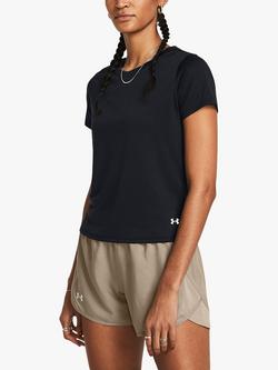 Under Armour Streaker Short Sleeve Gym Top, Black  / Reflective