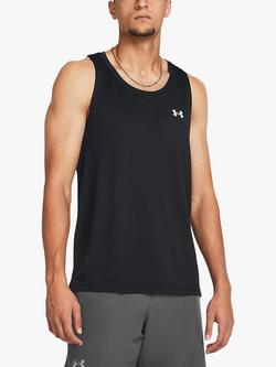 Under Armour Streaker Gym Vest, Black/Reflective, Black / Reflective