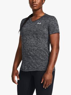 Under Armour Tech Twist V-Neck T-Shirt, Black / White