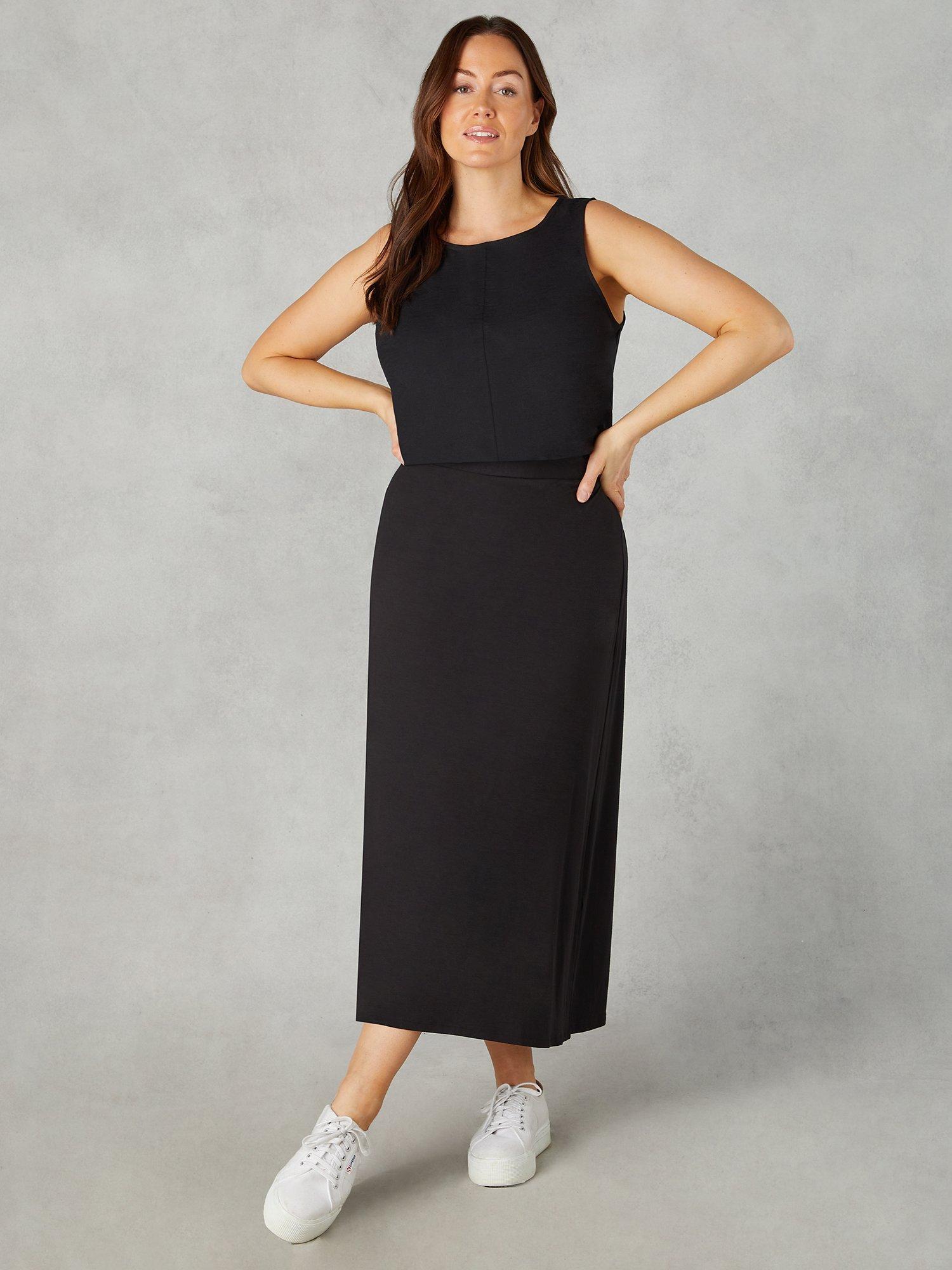 Live Unlimited Curve Petite Midi Jersey Skirt Black