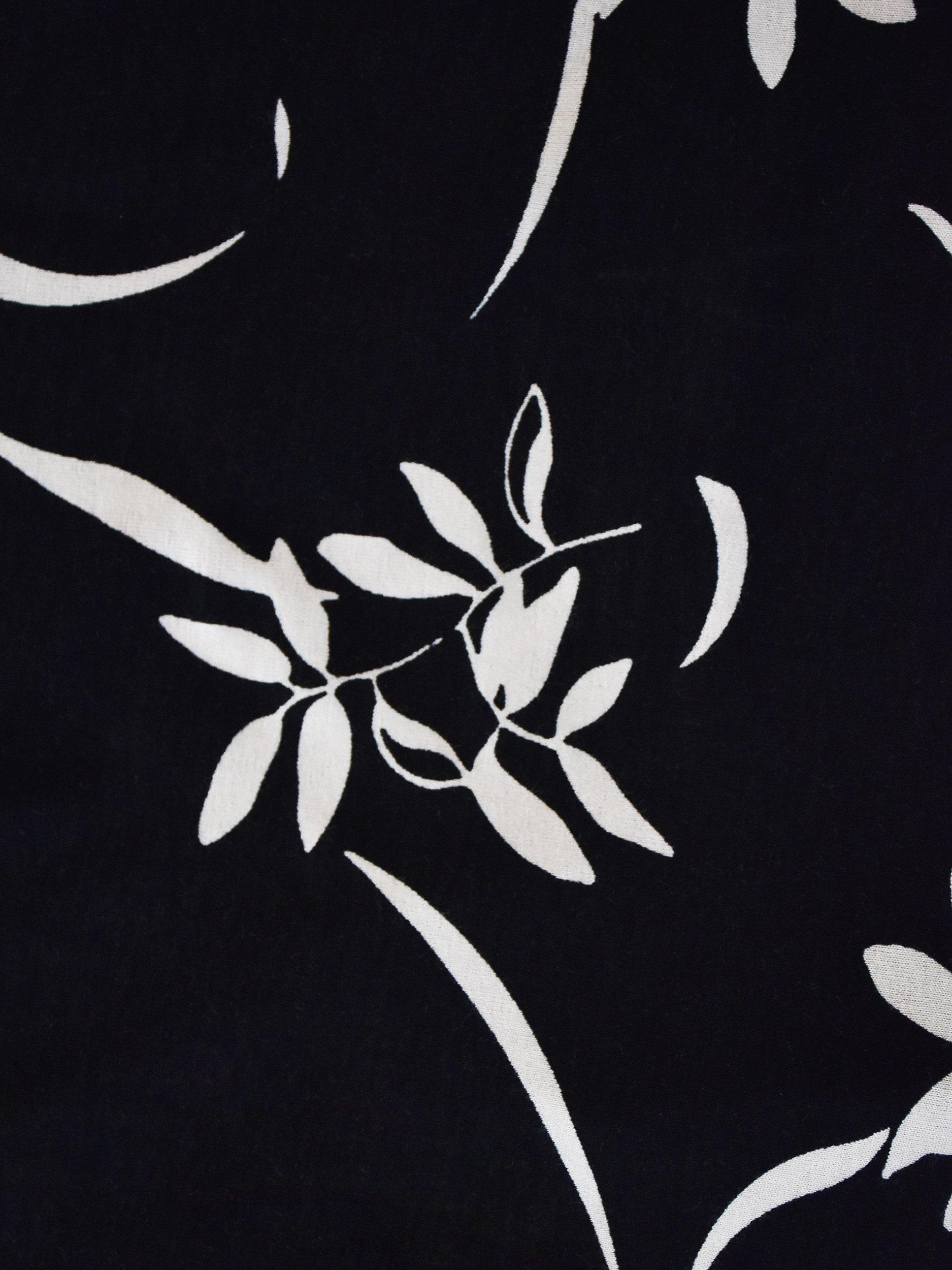 Product image 5 of 6, which shows Live Unlimited Curve Mono Floral Tie Front Top, Black, 22