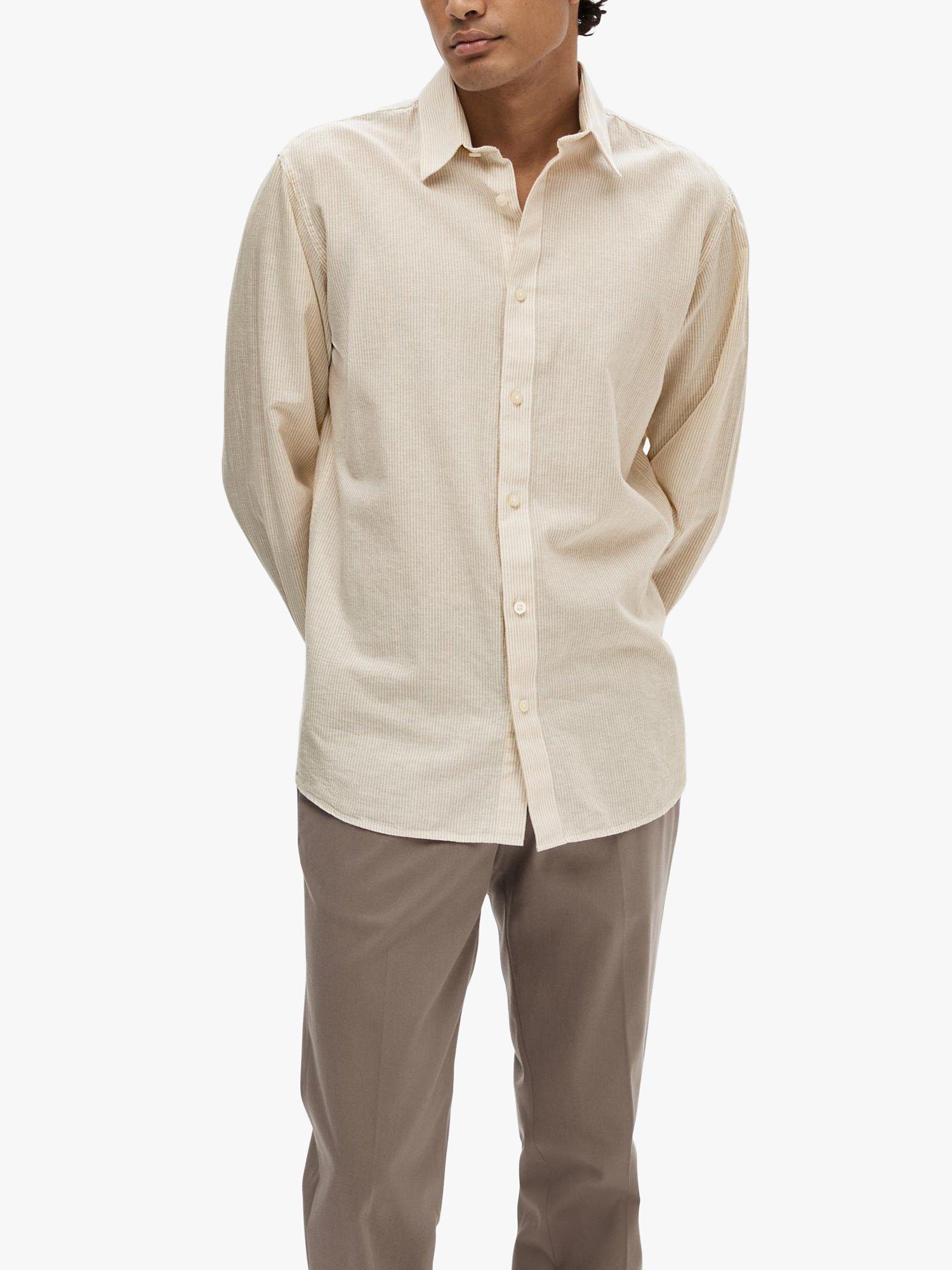 SELECTED HOMME Linen Shirt, Pure Cashmere