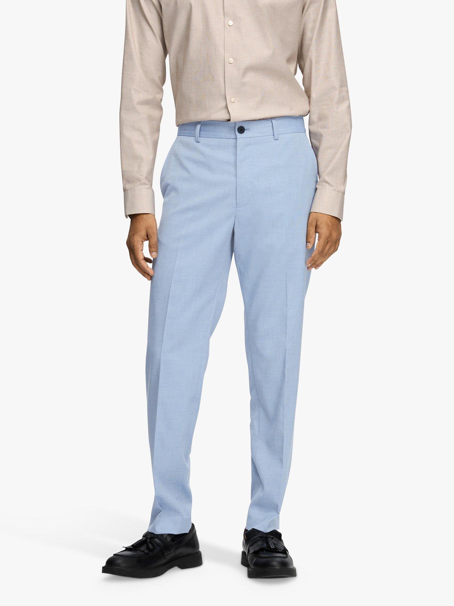 Product image 1 of 6, which shows Selected Cedric Tailored Suit Trousers, Light Blue, 30R