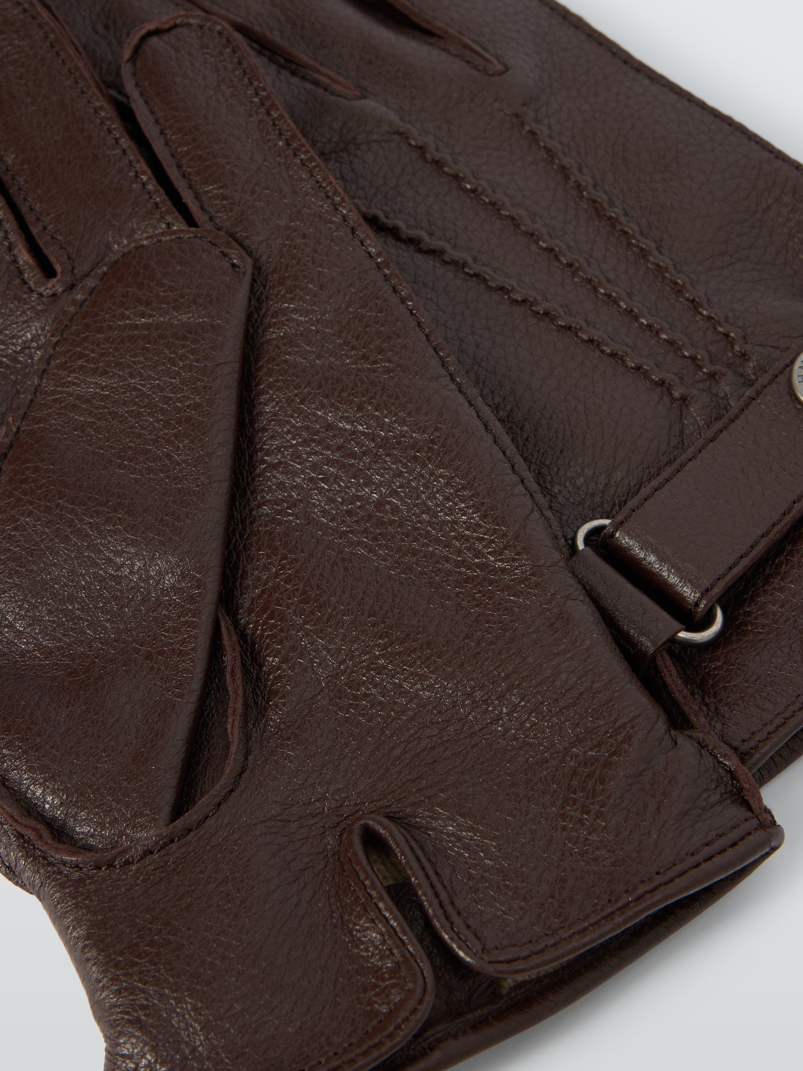 Product image 2 of 2, which shows John Lewis Leather Gloves, Brown, L