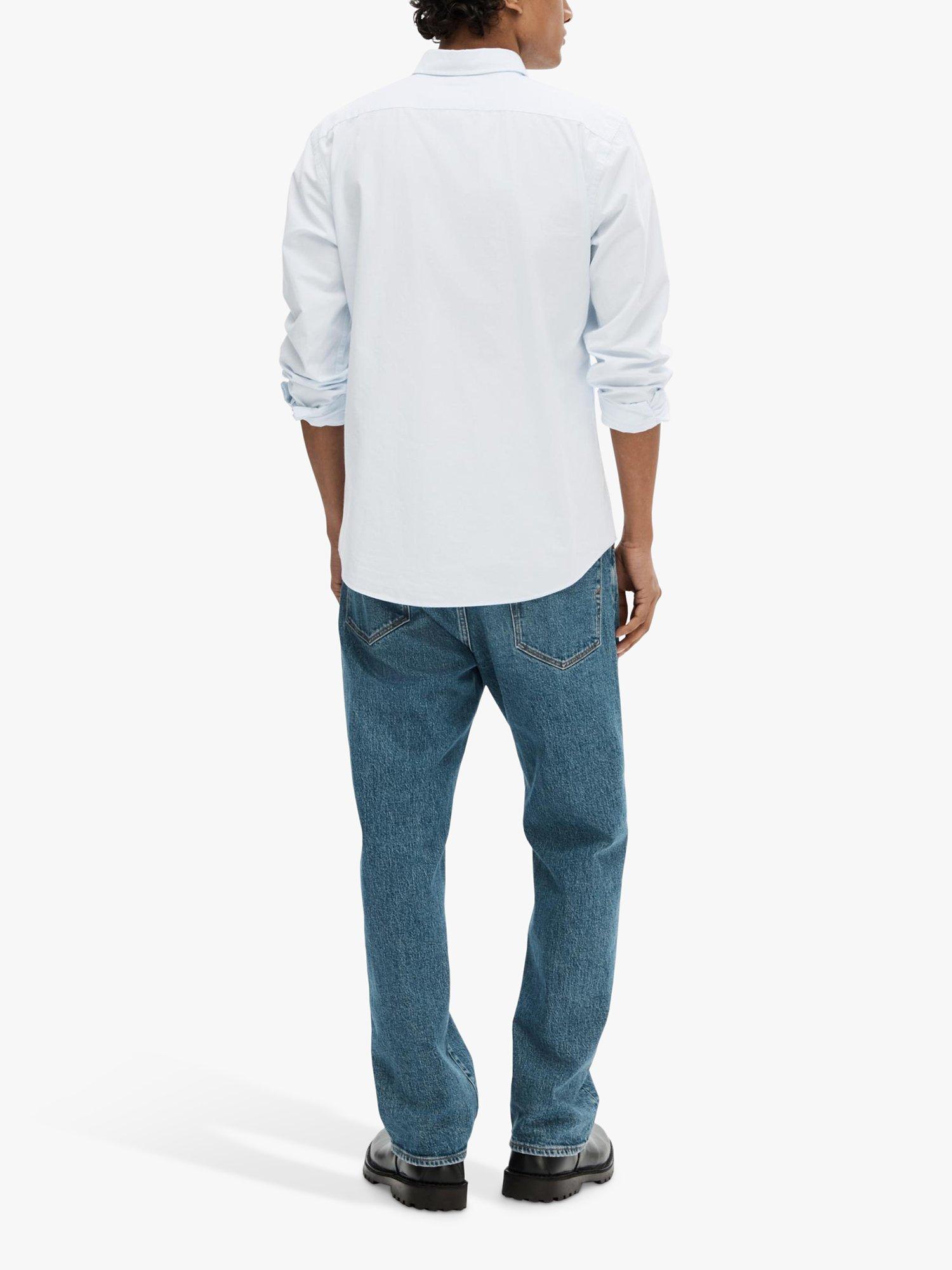 Product image 2 of 6, which shows SELECTED HOMME Poplin Long Sleeve Shirt, Light Blue, S