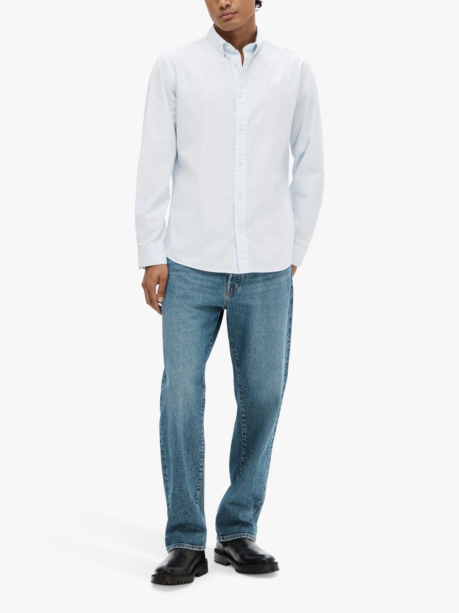 Product image 5 of 6, which shows SELECTED HOMME Poplin Long Sleeve Shirt, Light Blue, S