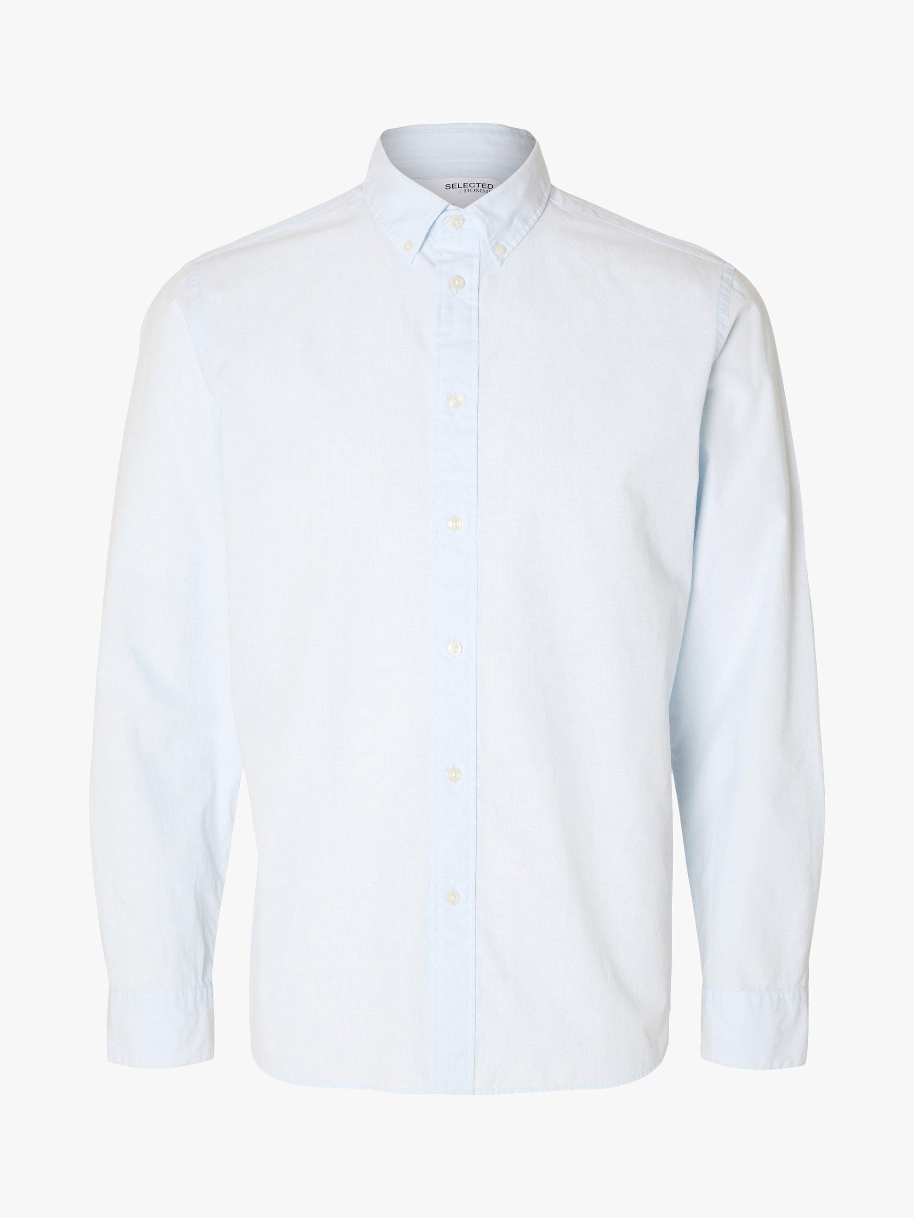 Product image 6 of 6, which shows SELECTED HOMME Poplin Long Sleeve Shirt, Light Blue, S
