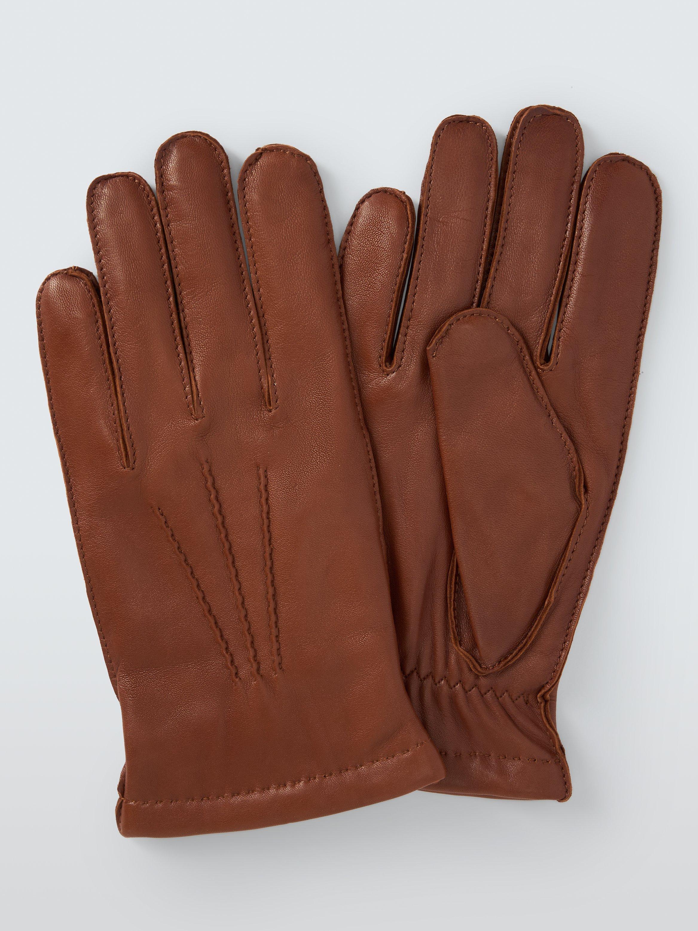 John Lewis Merino Leather Gloves, Tan