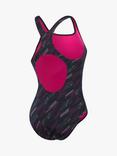 Speedo Hyperboom Medalist Swimsuit, Black/Pink