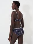 Crew Clothing Polka Dot Triangle Bikini Top, Navy Blue, Navy Blue