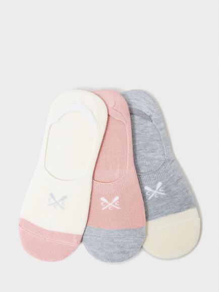 Crew Clothing Bamboo Secret Socks, Grey/Oatmeal/Pink, Grey/Oatmeal/Pink