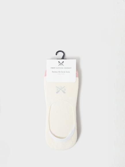 Crew Clothing Bamboo Secret Socks, Grey/Oatmeal/Pink - view 2, Grey/Oatmeal/Pink