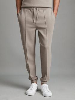 Reiss Premier Interlock Drawstring Joggers, Taupe