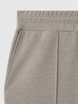 Reiss Premier Interlock Drawstring Joggers - view 2, Taupe