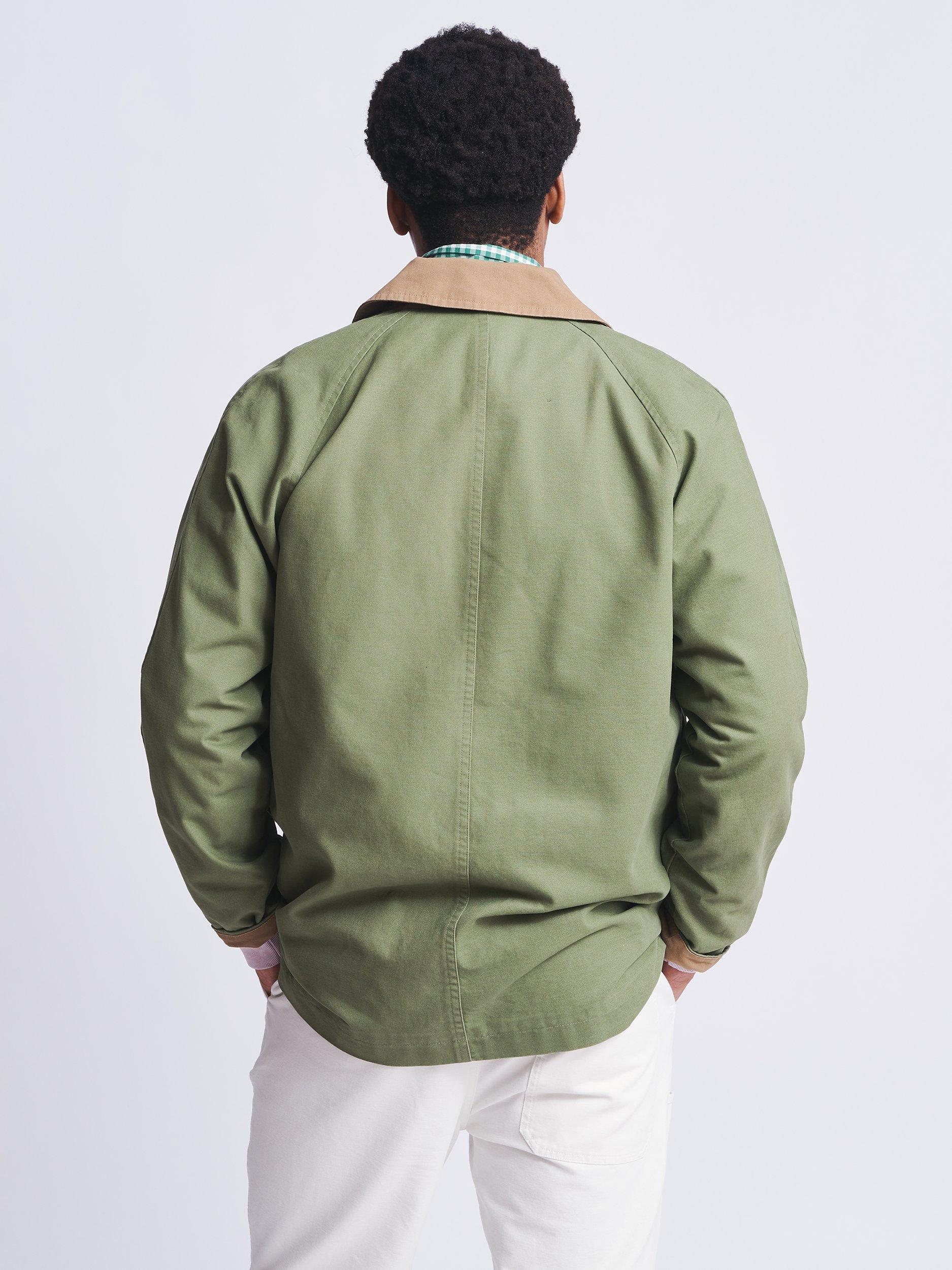 Product image 2 of 6, which shows Aubin Ingham Cotton Canvas Barn Jacket, Washed Khaki, S