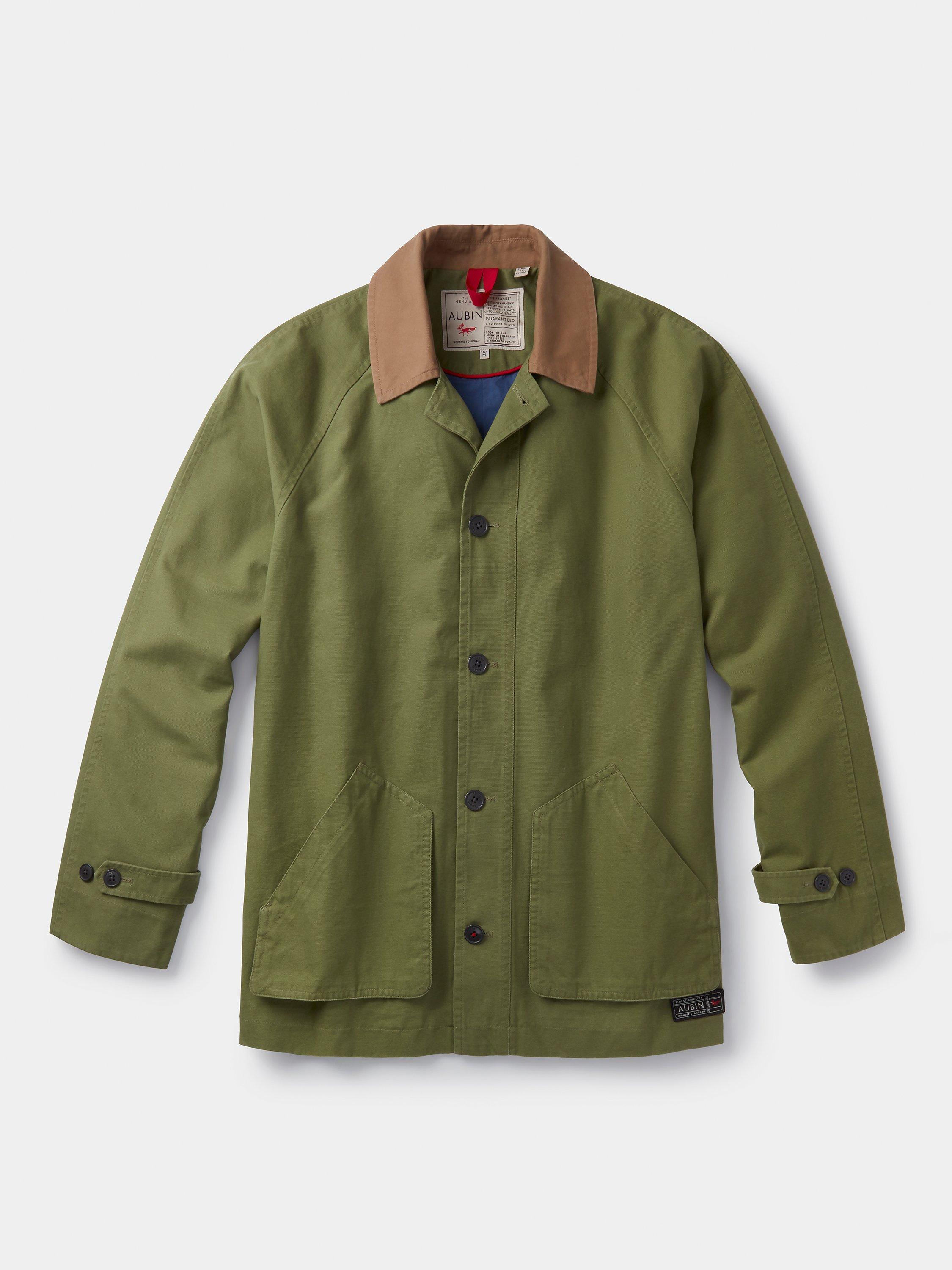 Product image 6 of 6, which shows Aubin Ingham Cotton Canvas Barn Jacket, Washed Khaki, S