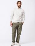 Aubin Bonby Zip Neck Cotton Jumper, Light Grey