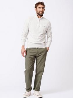 Aubin Bonby Zip Neck Cotton Jumper - view 2, Light Grey