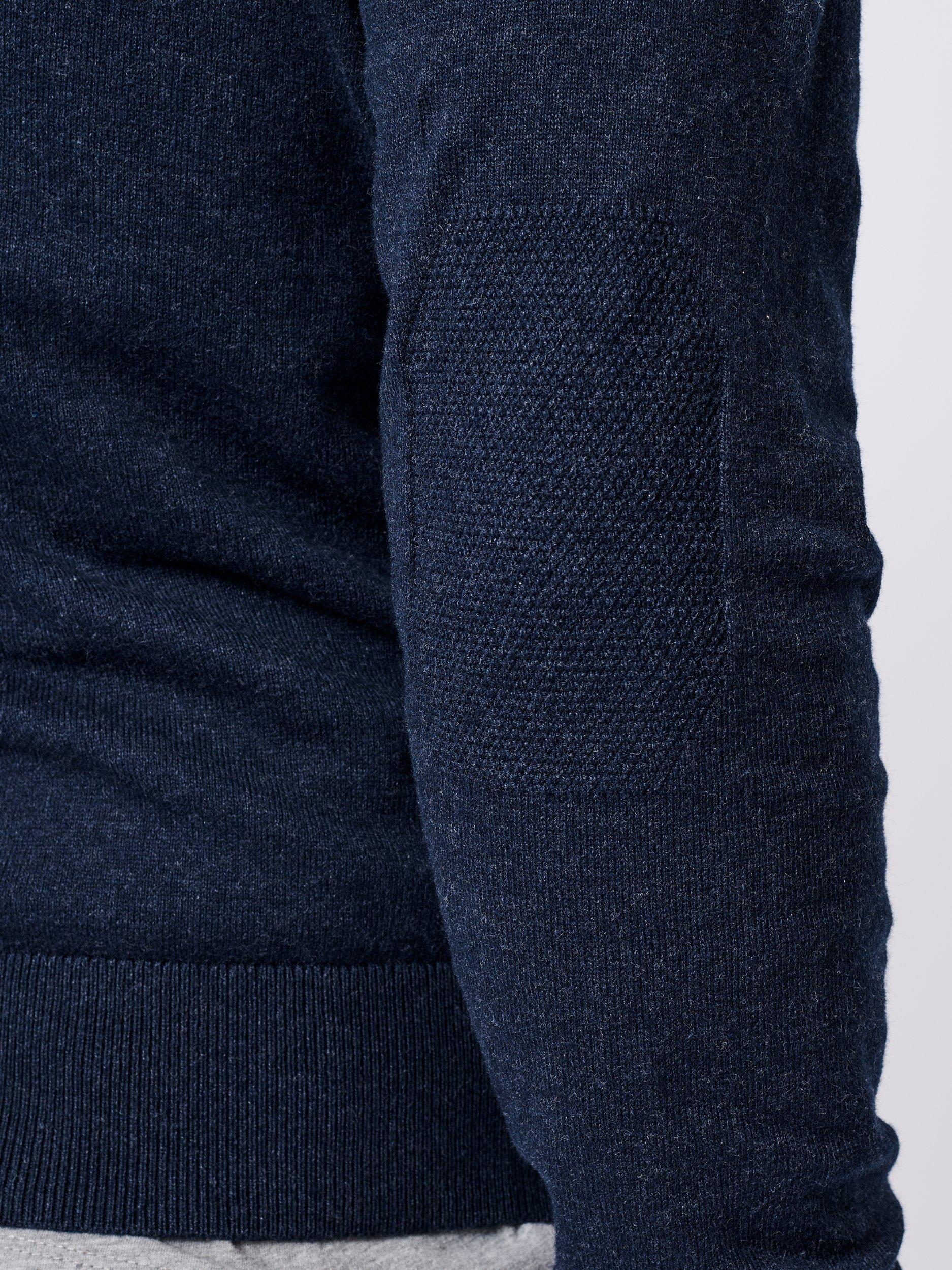Product image 5 of 7, which shows Aubin Bonby Zip Neck Cotton Jumper, Navy, S